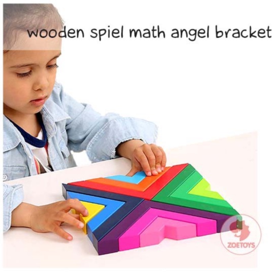 Zoetoys Wooden Spiel Math Angel Bracket | Triangle Mainan Edukasi Anak