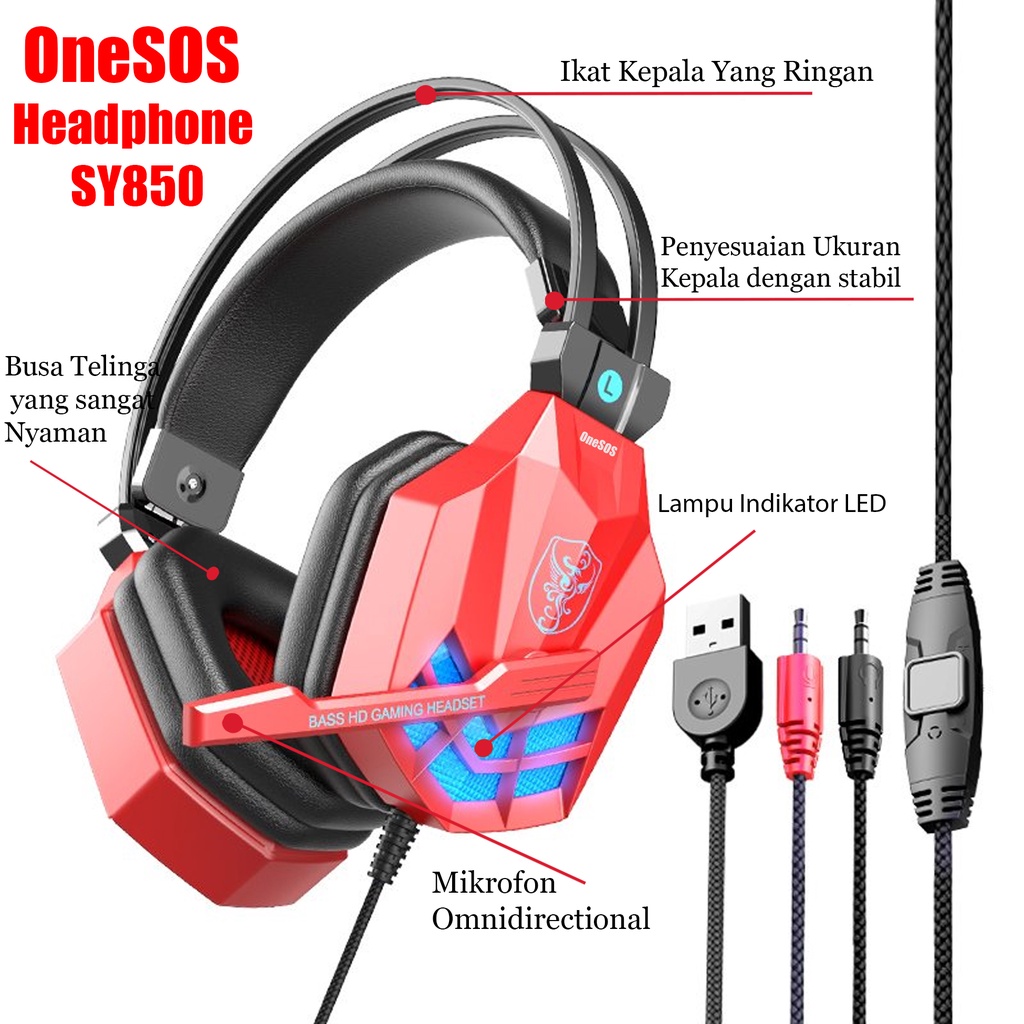 Headset Game Gaming Murah / Earphone / Headphone Over Ear With Microphone - RX-01 | SY830 | SY850 | G10