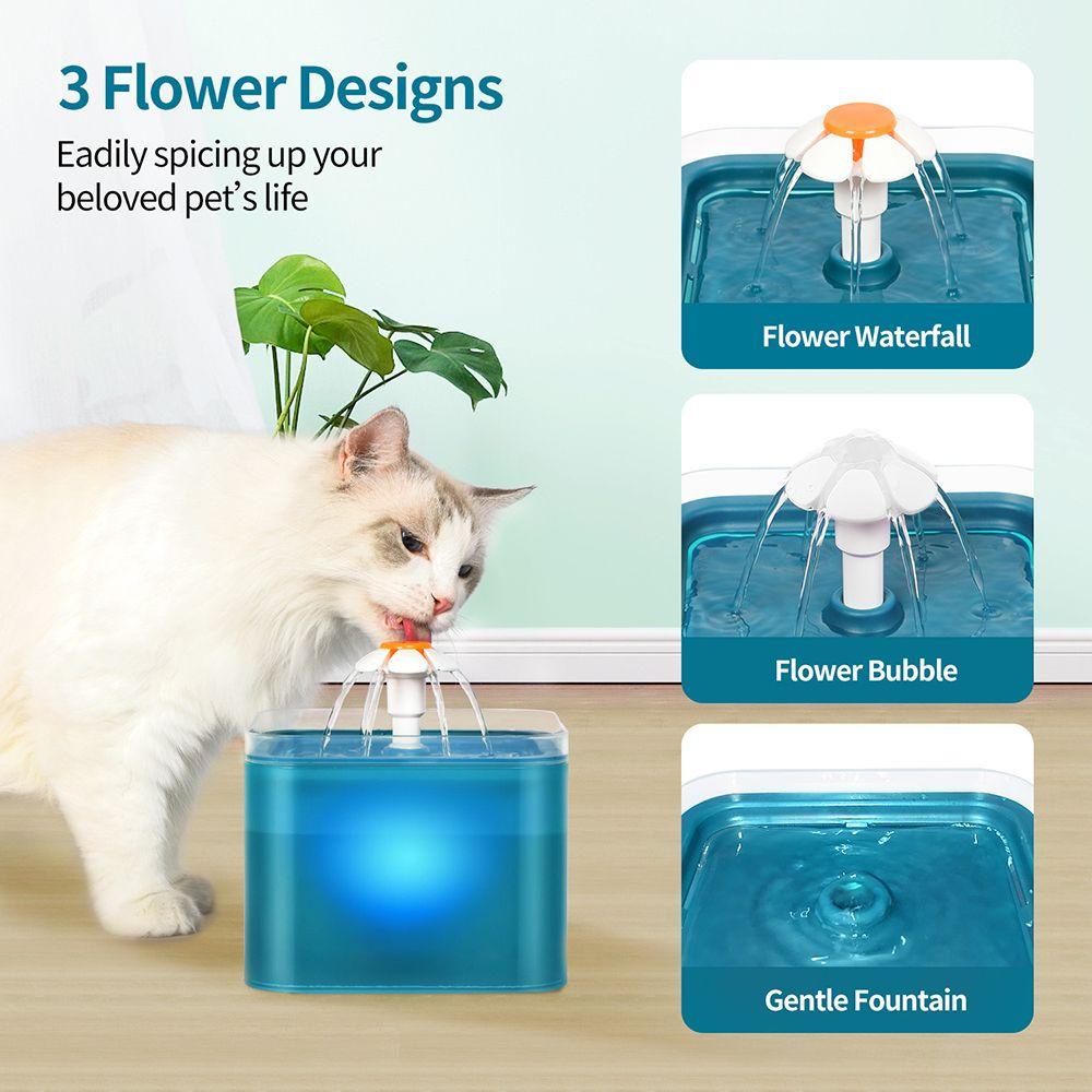 Solighter Pet Water Drinker Bisu Lepas Bermanfaat Dengan Lampu LED Smart Dispenser Air Peliharaan