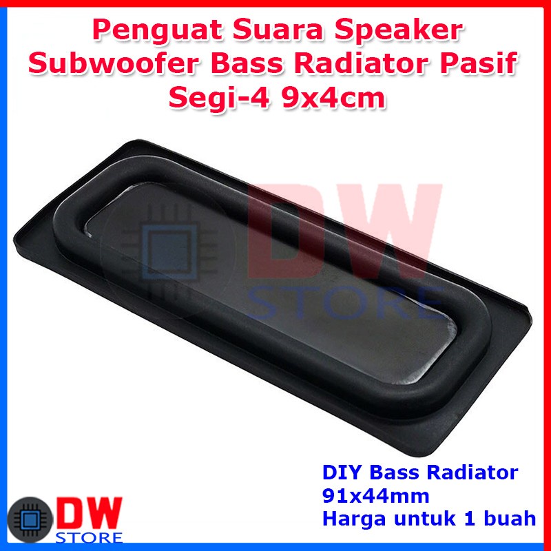 Penguat Suara Speaker Subwoofer Bass Radiator Pasif Persegi 9x4cm