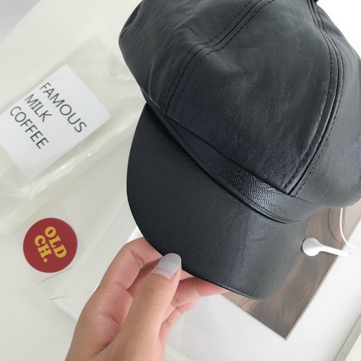 Topi Baret Bahan Kulit PU Motif Bintang Gaya Korea Retro Serbaguna