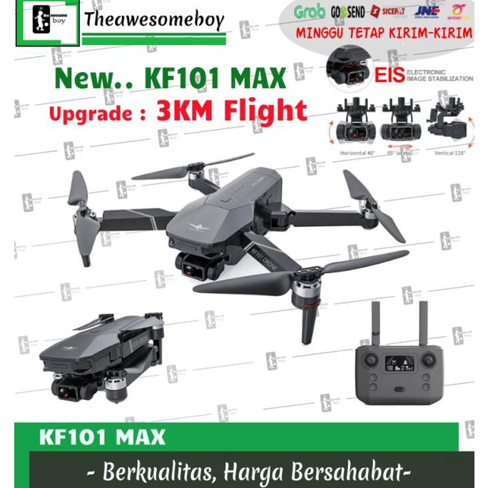 [ Promo ] Kf101 4K Drone Powerful Brushless Gps 5G Wifi Fpv 3 Axis Eis Gimbal - Drone Kamera Dan Aks