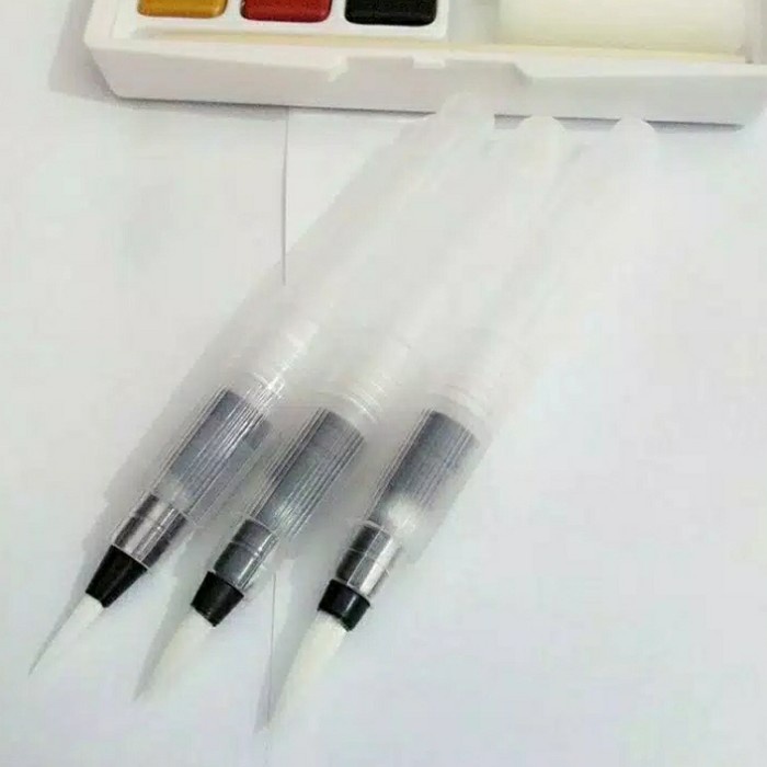 

Bergaransi 3Pcs Kuas Lukis Air Refillable Ink Color Pen Water Brush Paint Pen Promo