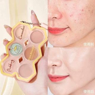 KISS BEAUTY Pudding Concealer korea penutup bekas jerawat isi 6 warna + kuas