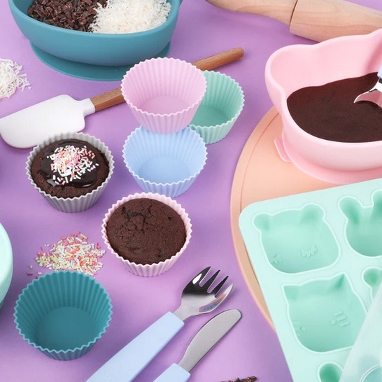 We Might Be Tiny Silicone Muffin Cups - Set Of 12 Colours Reusable Silicone Cupcake Cup 12pcs Tempat Cup Bolu Muffin