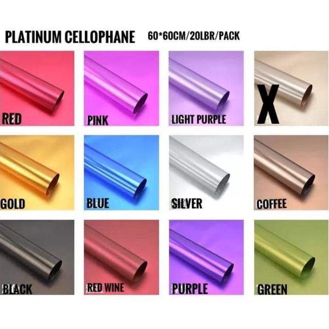 

Platinum Metallic Cellophane/kertas bunga buket wrapping paper kado
