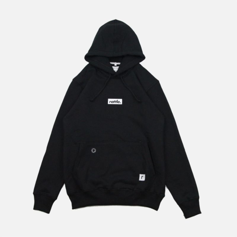 HOODIE HITAM RATTLE - HDC PUTIH
