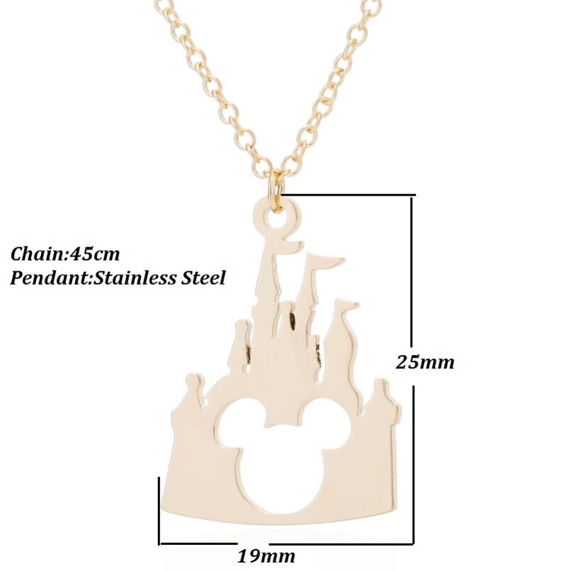 New Necklace Women Cartoon Paradise Castle Mickey Head ins Necklace Women Simple Design