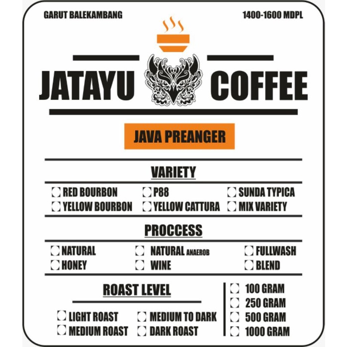 

Kopi Arabika Jatayu Coffe 200gram (arabika garut mt. balekambang 1200 mdpl)