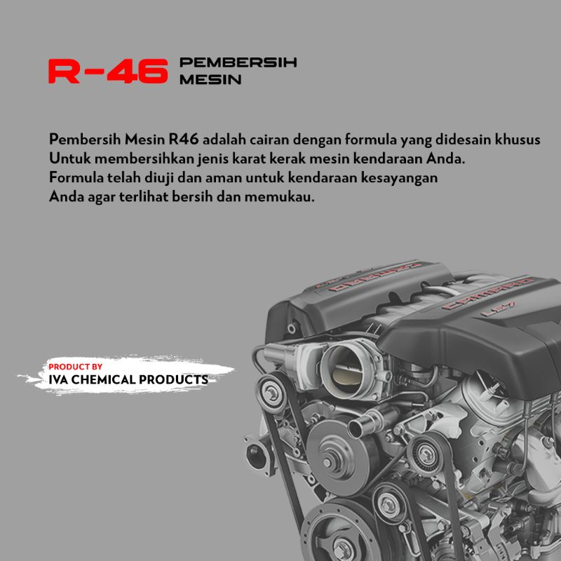 R46 Pembersih Kerak Mesin Motor dan Mobil/engine degreaser Ukuran 1 liter