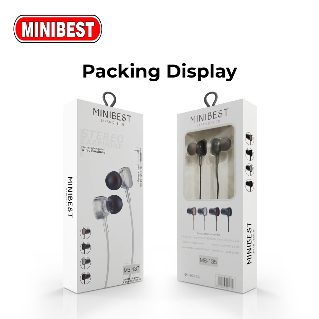 [MB] MB-135 Headset Earphone Gaming musik original in ear Mikrofon Noise Cancellation Kabel Stereo 3.5mm