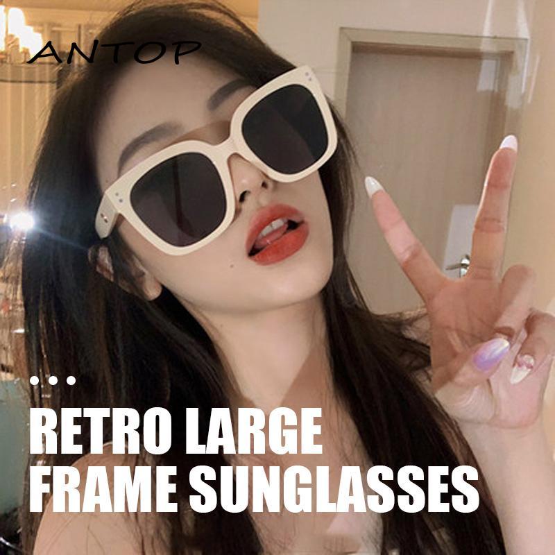 【antop】   Kacamata Hitam / UV Radiation Protection / Versi Baru Unisex Koreaan Retro Bingkai Gaya Fashion Wanita Korea Style Kaca Mata