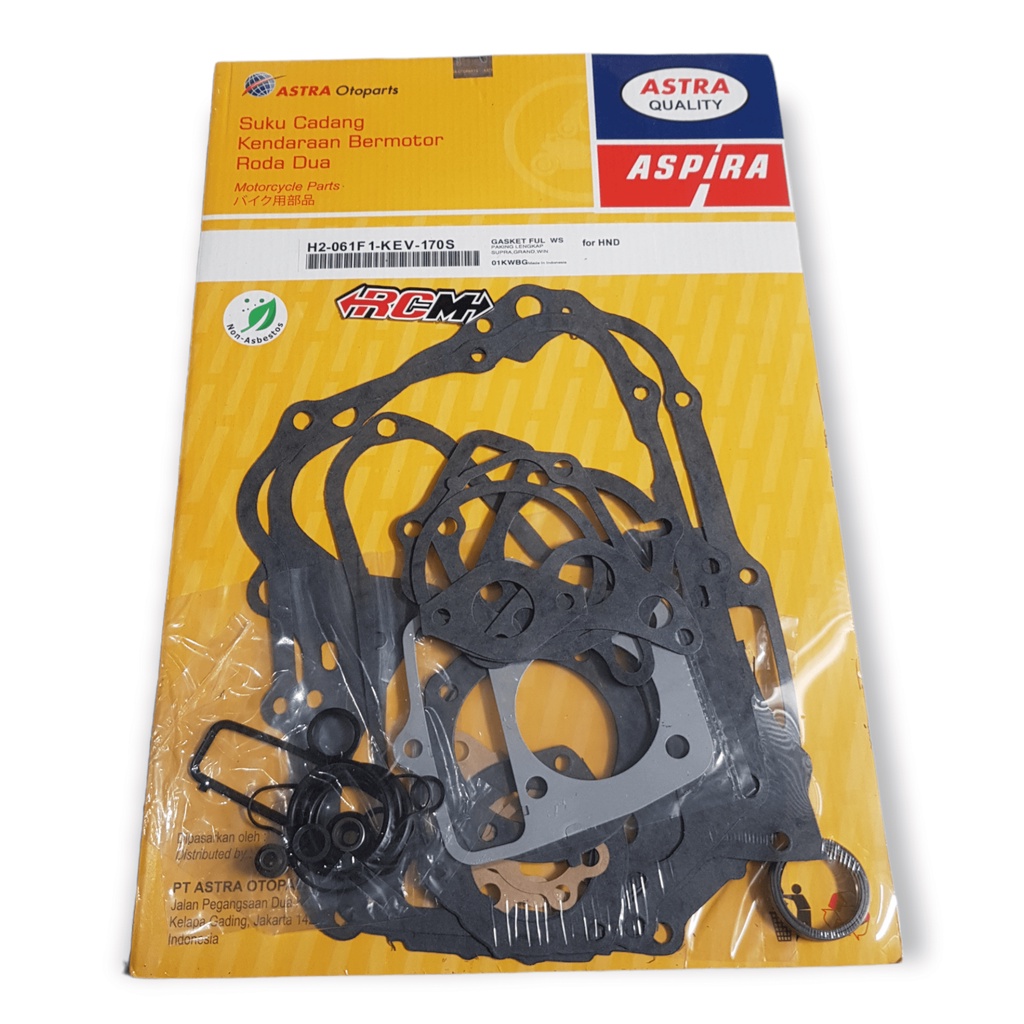 H2-061F1-KEV-170S PAKING PERPAK GASKET FULL SET BESERTA ORING SIL KLEP DLL GRAND SUPRA FIT SUPRA LAMA OLD ORI ORIGINAL ASPIRA ASTRA OTOPARTS ASLI