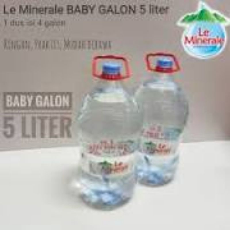 

TERMURAH Leminerale Baby air minum mineral 5Lt (1 pack =4 Galon ) GOJEK /GRAB ONLY