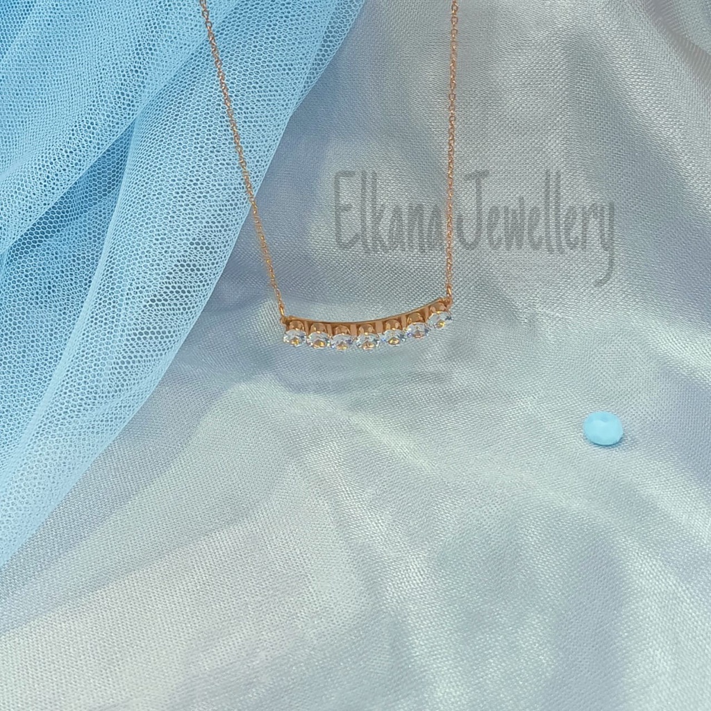 KALUNG TITANIUM PERMATA DIAMOND Perhiasan super berkelas korea anti karat dan anti luntur