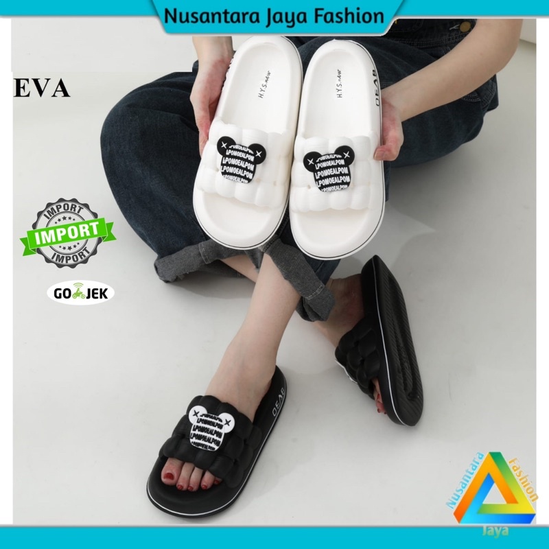 Sandal Selop Wanita Kekinian Terbaru Motif Kotak Hys 8839-1