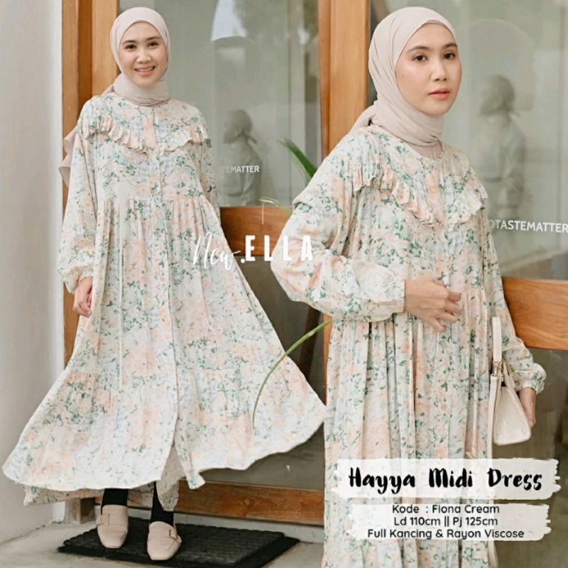 New// Hayya Midi Dress series Fiona Cream