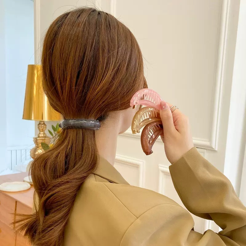 Jepit Rambut Ponytail Model Transparan Gaya Korea Untuk Wanita