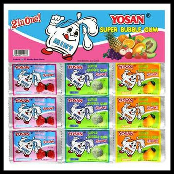 

PERMEN KARET YOSAN 2 IN 1 ANEKA RASA (1 LAYER ISI 24PCS)