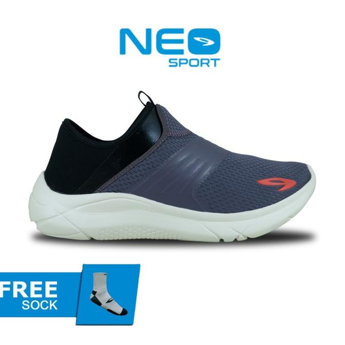 910 Nineten Sepatu Lari OSAKA ARCH FIX - Abu-abuTua/Hitam/Putih Gading