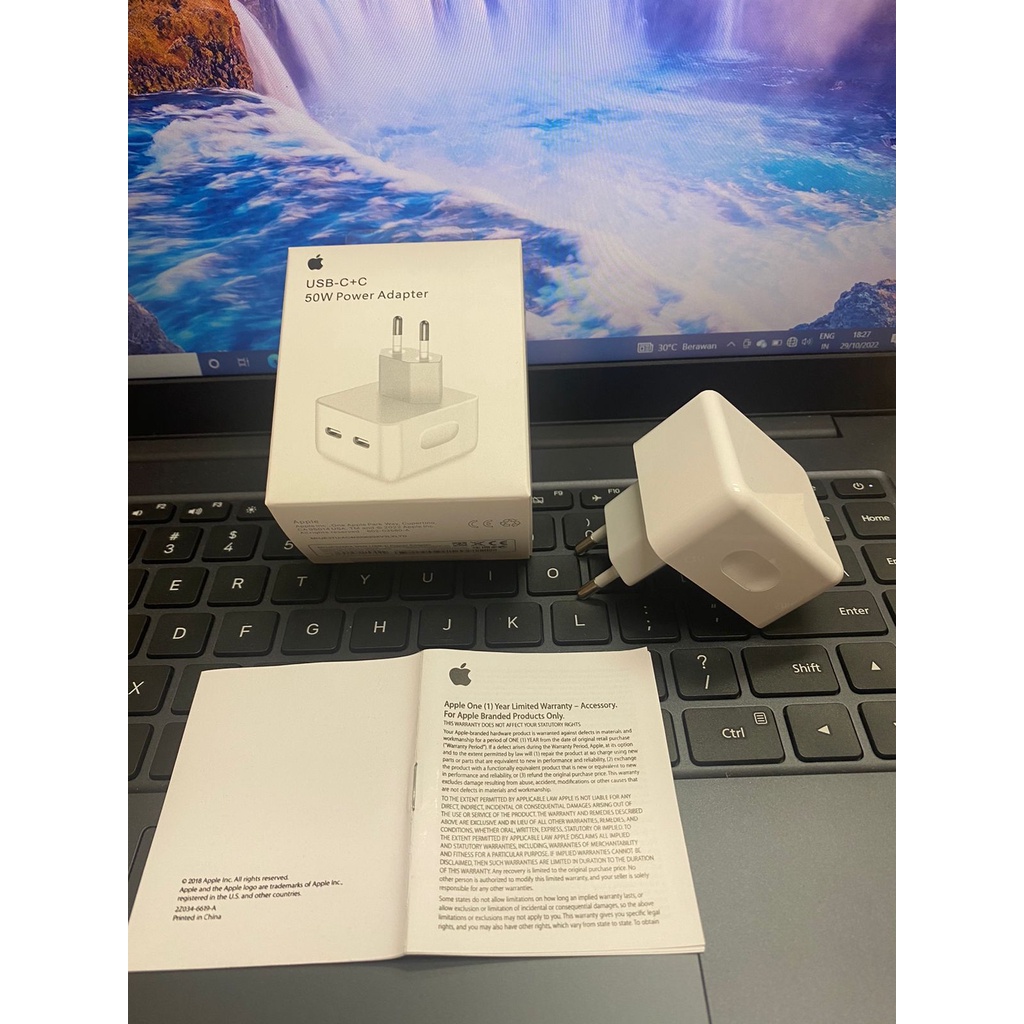 ADAPTER CHARGER SERIES 14 PROMAX 14 PRO 14 MAX / PLUS 14 50 WAT 2 OUTPUT USB C BATOK KEPALA CHARGER ORIGINAL QUALITY