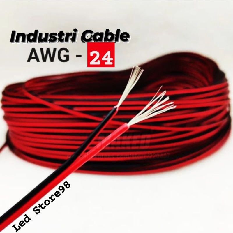 KABEL AWG 24 MERAH HITAM 2 X 18 ( per meter )