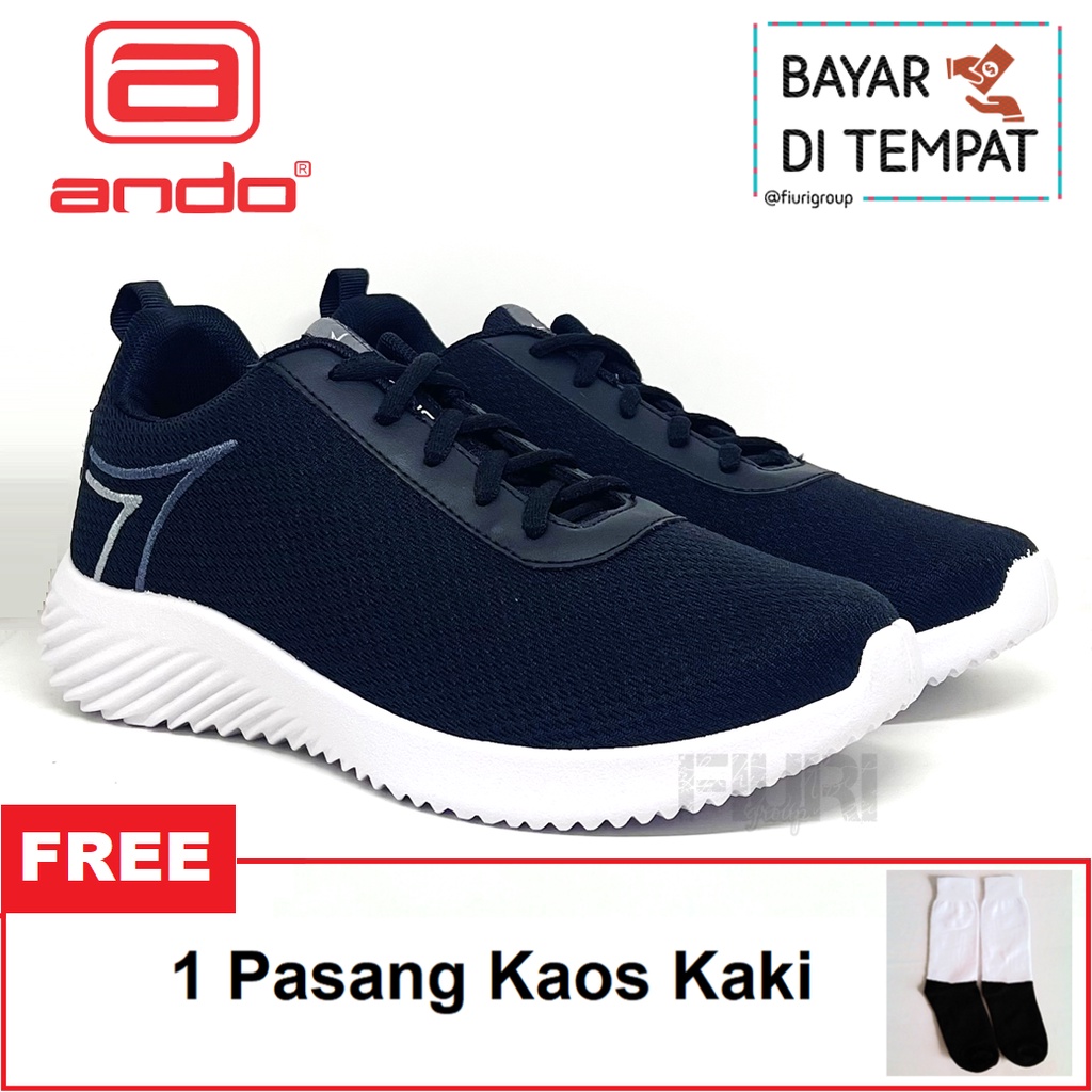 FIURI - ANDO ORIGINAL - MAVRIS 39-43 HITAM PUTIH - SEPATU SNEAKERS SPORT KANVAS SOL KARET ANAK LAKI-LAKI - SEPATU KETS TRENDY PRIA DEWASA - SEPATU OLAHRAGA LARI FITNES SENAM KERJA KULIAH SEKOLAH SD SMP SMA BERTALI COWOK MURAH PROMO DISKON BONUS KAOS KAKI