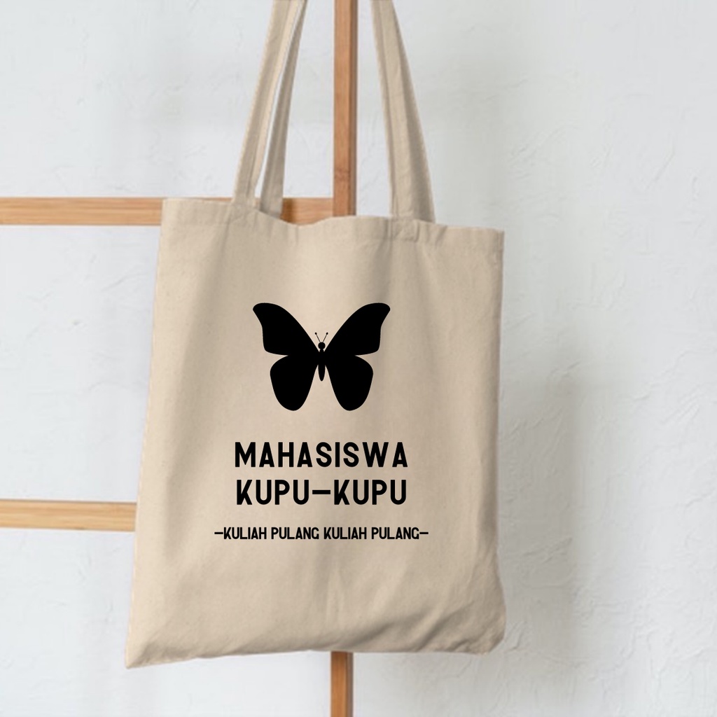 PROMO SALE 7.7 - [RESLETING - MUAT LAPTOP] TOTEBAG MAHASISWA BAHAN SEMI KANVAS / DINIR 300 KUAT UNTUK LAPTOP 13-14 INCH | TOTE BAG PRIA/WANITA NGAMPUS | TOTEBAG MAHASISWA KUPU-KUPU PEJUANG SKRIPSI | TOTE BAG SEKOLAH, KERJA, KULIAH