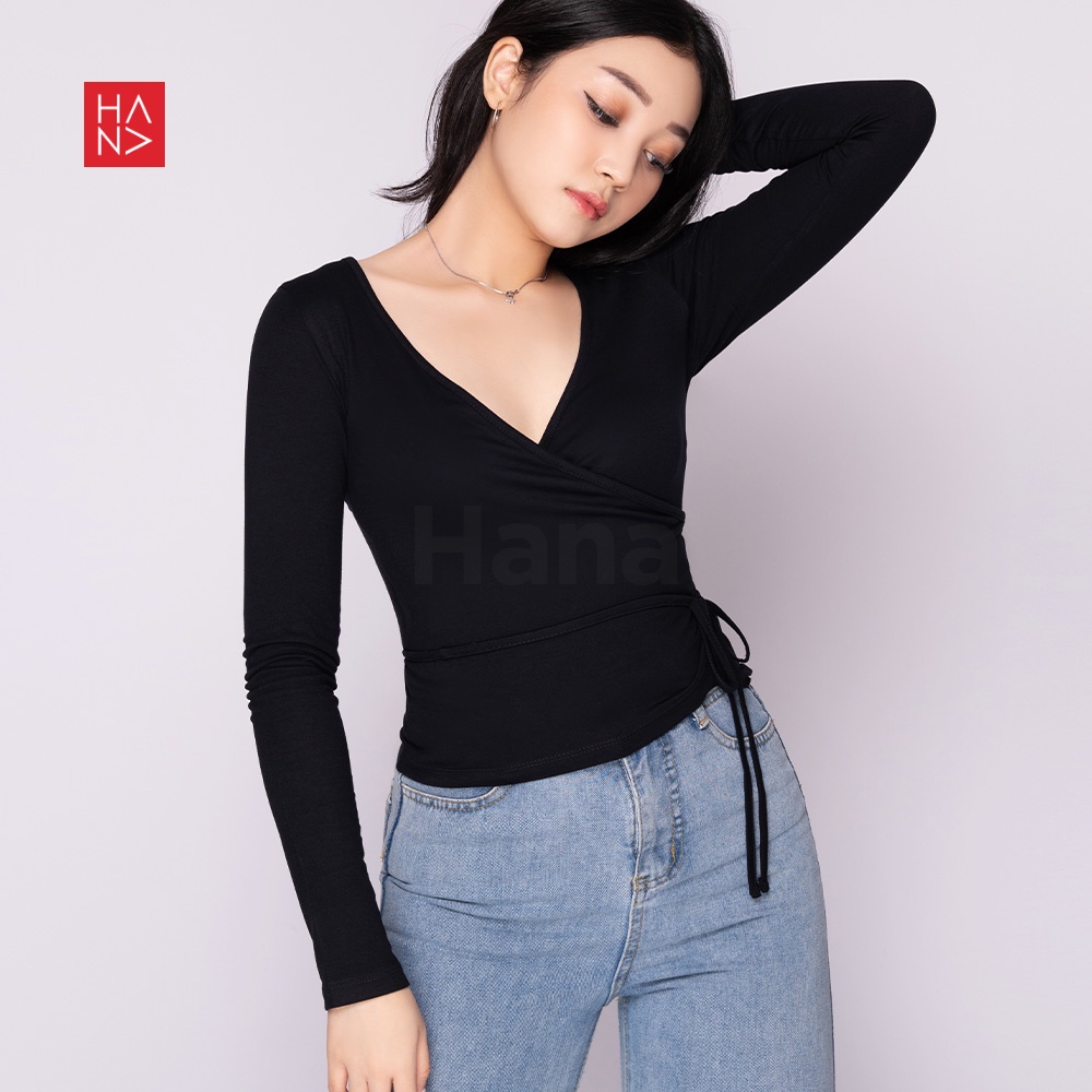 HanaFashion JKT - Jade Kaos Lengan Panjang Top Long Sleeve Gaya Korea - TS168