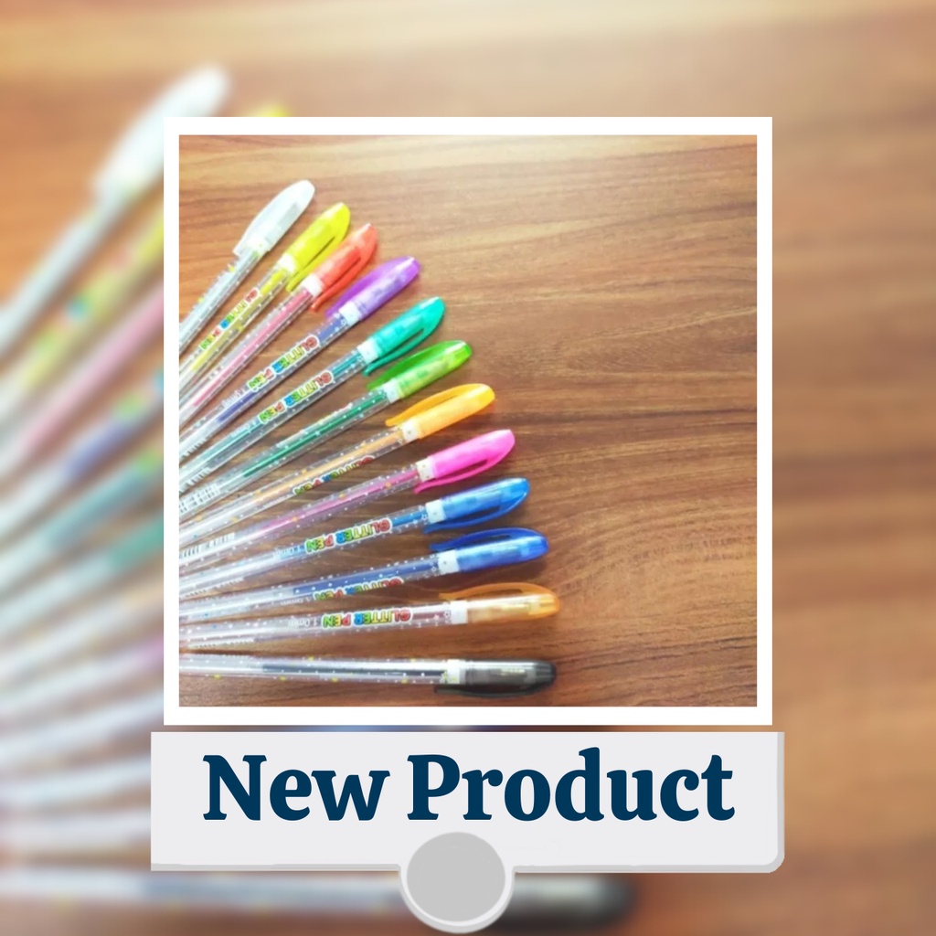 

MURAH 1 Pack 12 Warna Pulpen Gel Warna Glitter / Glitter Pen Squeezy 12 Warna / Pulpen Glitter Warna Fancy / Glitter Pen Warna Warni