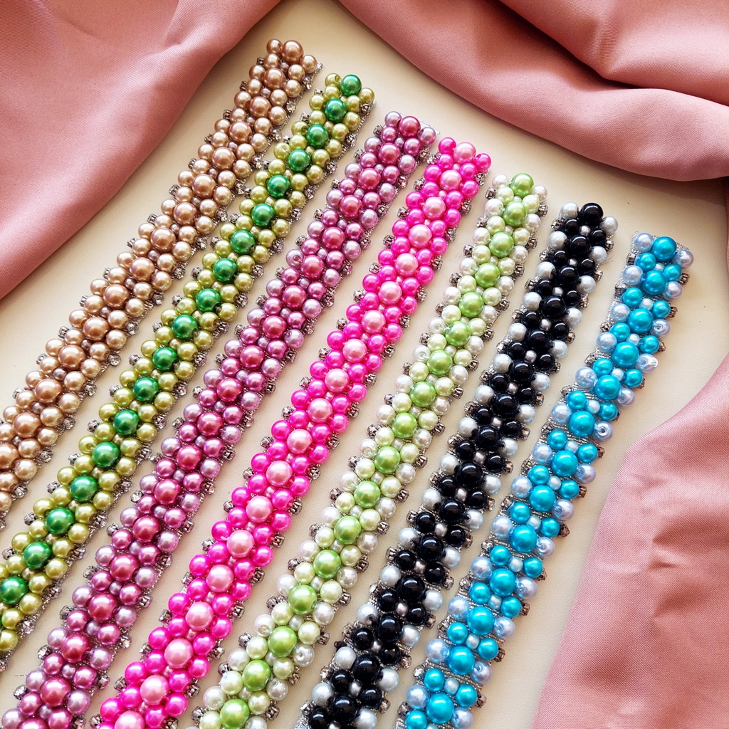 Payet rangkai/Mutiara rangkai jahit Q04 Premium (bisa costum warna)