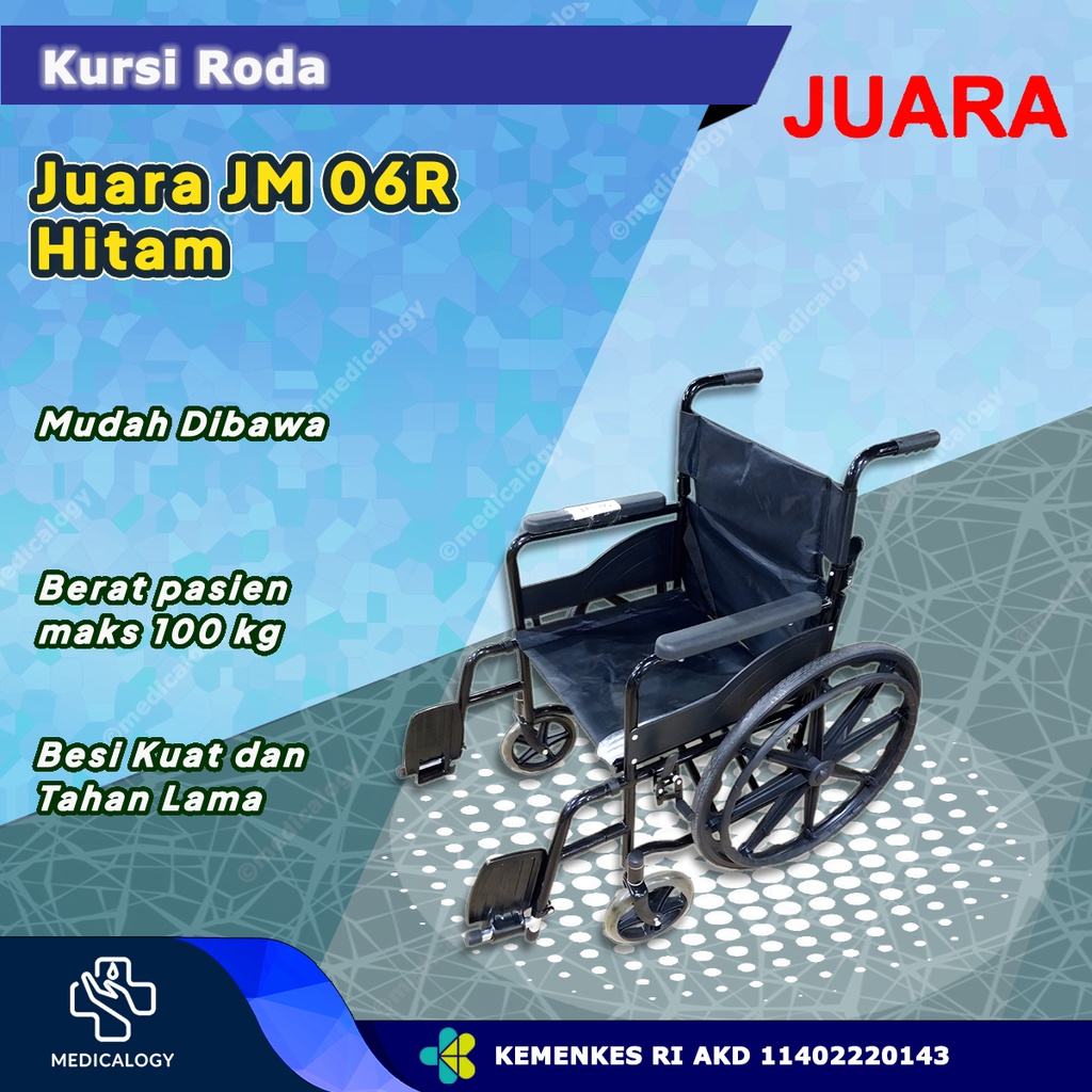 Jual Kursi Roda Velg Racing Merk Juara Type JM 06R Standar Hitam ...