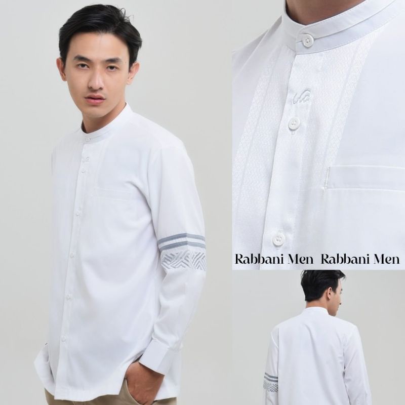 kemko fayyad mst - baju muslim pria lengan panjang - baju koko warna putih - kemko rabbani putih - b