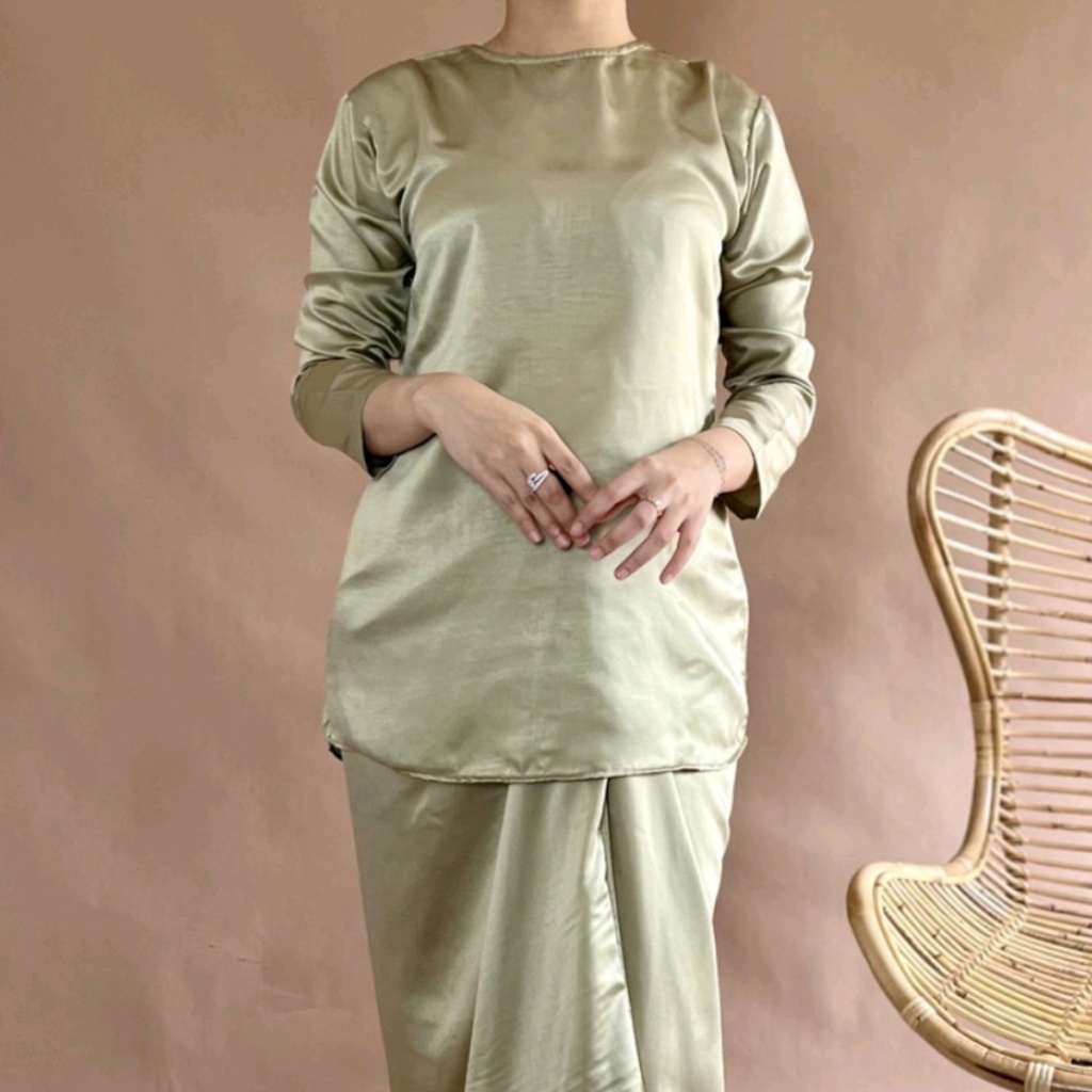 3in1 (Wrap skirt+Blouse+Jilbab) one set rok lilit blouse inner manset satin velvet premiumdan jilbab segi empat ceruti