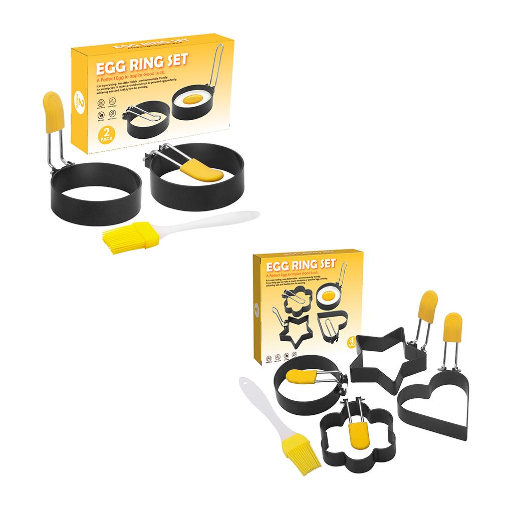 Egg Rings Stainless Kitchen Egg Shapers Cetakan Penggorengan Masak Anti Lengket Dengan Pegangan