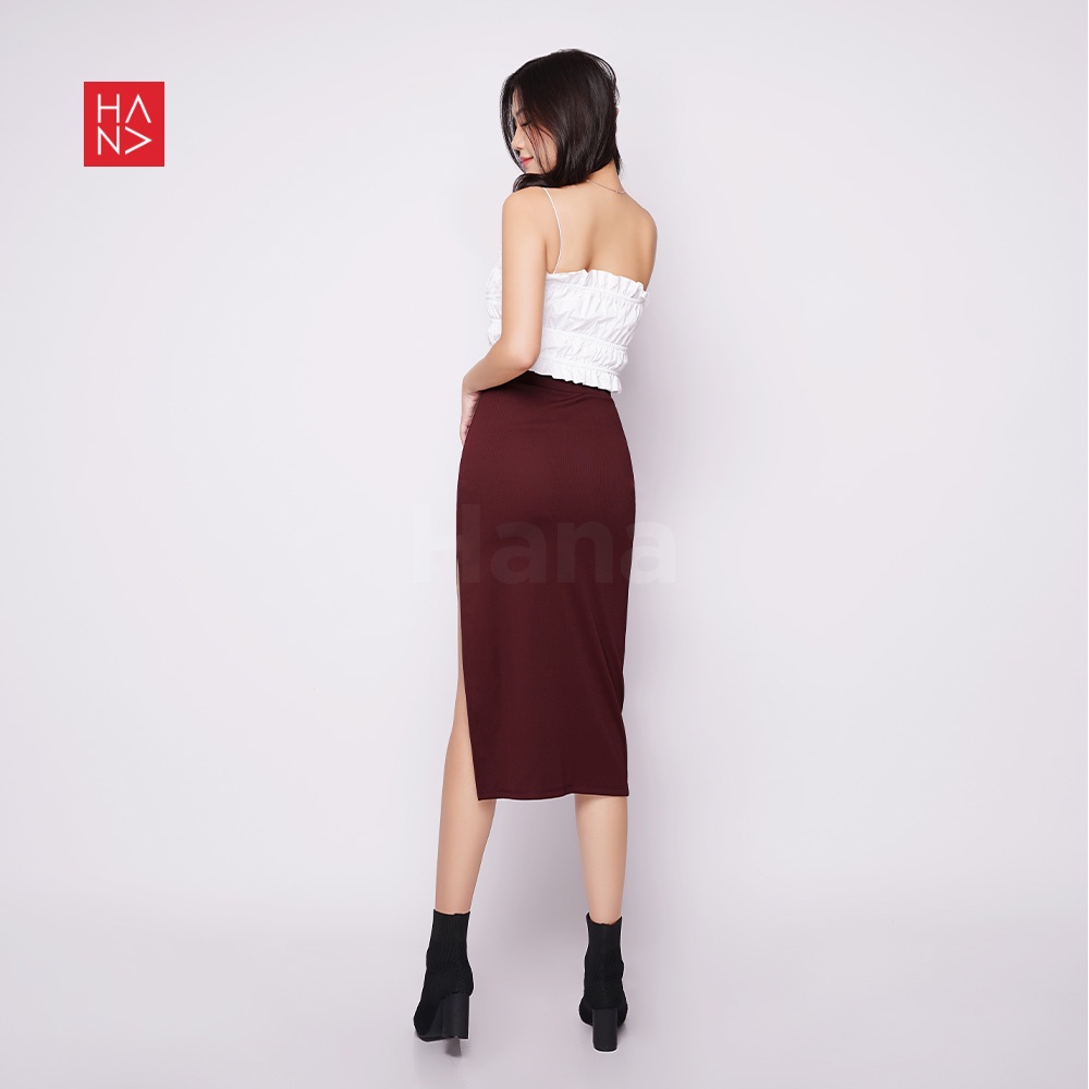 HanaFashion JKT - Solji Long Slit Skirt / Rok Panjang Elegan Wanita- SK185