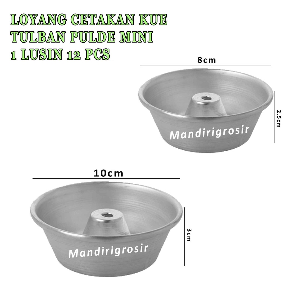 Cetakan Kue * Loyang Pulde Mini * Loyang Alumunium * 1 Lusin Isi 12pcs