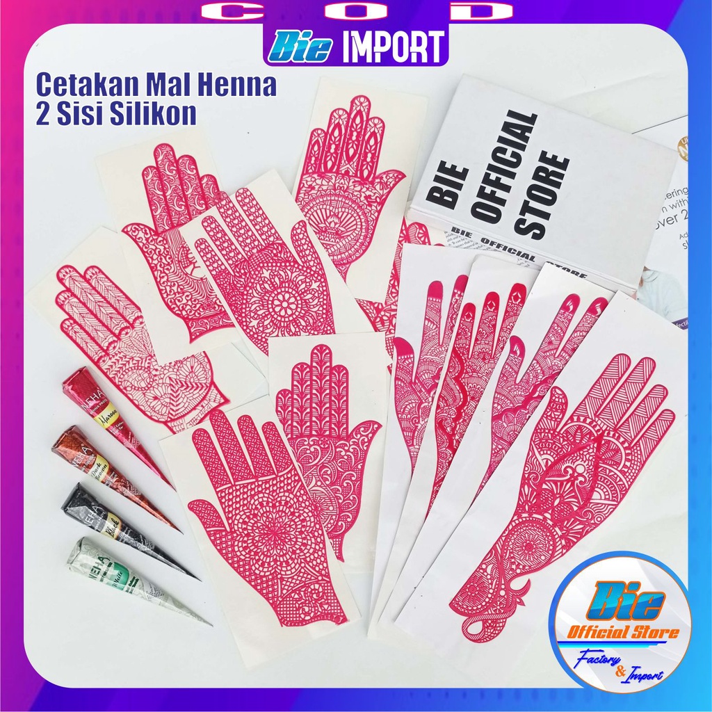 Cetakan Mal Hena Tangan Arabian Silikon Impor Best Seller