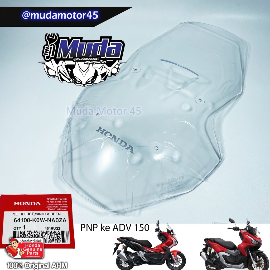 WIND SCREEN ADV 160 PNP 150 64100-K0W-NA0ZA VISOR WIND SHIELD ADV160 HIGH TINGGI WINDSHELD WINDSCREE