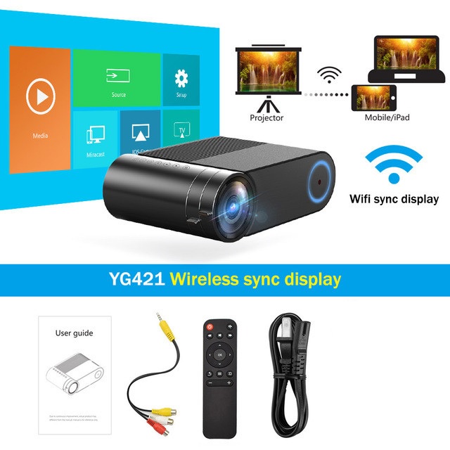 YG421 SAME SCREEN WIFI - Proyektor LED Projector 720P 150 ANSI Lumens