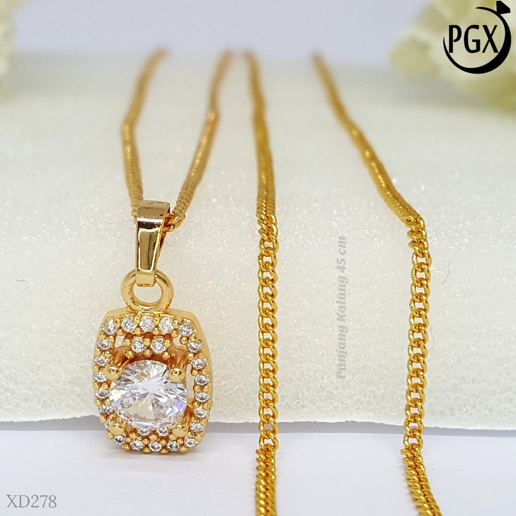 PGX Kalung Wanita Xuping Aksesoris Fashion Perhiasan Lapis Emas XD278