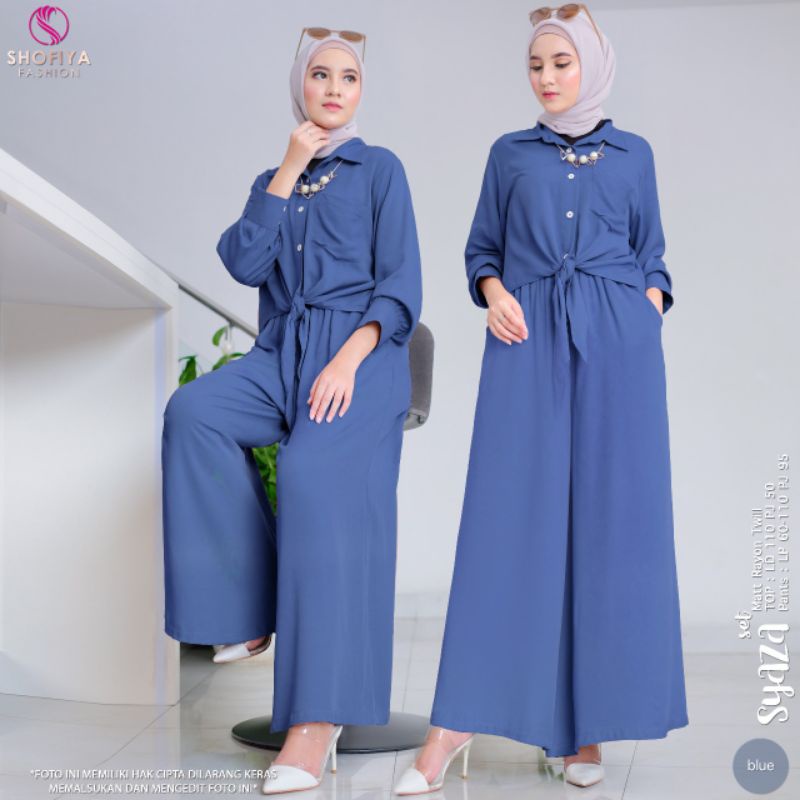 Syaza Set Wanita l Oneset wanita dewasa mat rayon twill premium l Baju Muslim Set perempuan terbaru 