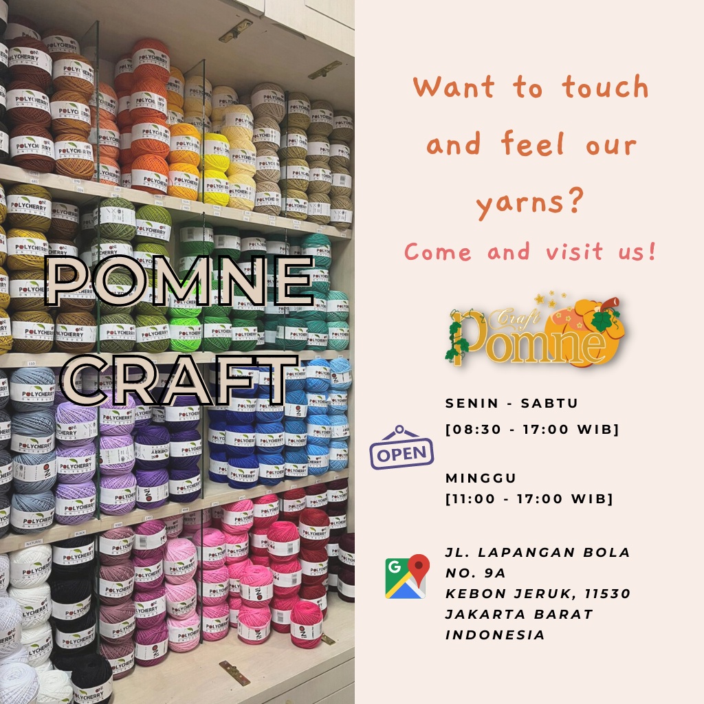 (PART 3) POLY SHEEN by Pomne Craft - PREMIUM Benang Rajut Polyester Poli Poly Kilap Poliester Yarn Benang Poly / Benang Rajut Poly Sheen (Poly Kilap) / Benang Polyester / Benang Poliester