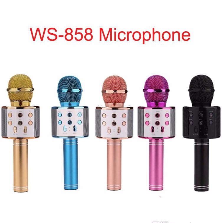 Microphone Wireless Karaoke / Mic WS-858 Speaker Bluetooth