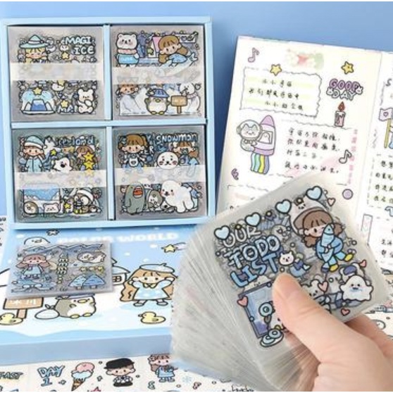 [Ecer] Korean Style Anne Momo Tumbler Sticker Botol Minum Viral Korea Anti Air 2D 3D Aesthetic Cute Girl Cute Boy Journal Diary Planner Scrapbook DIY Craft Case Hp