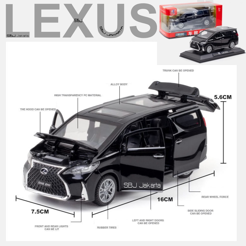 Diecast miniatur mobil LEXUS LM300H brothernya alphard skala 1 : 32