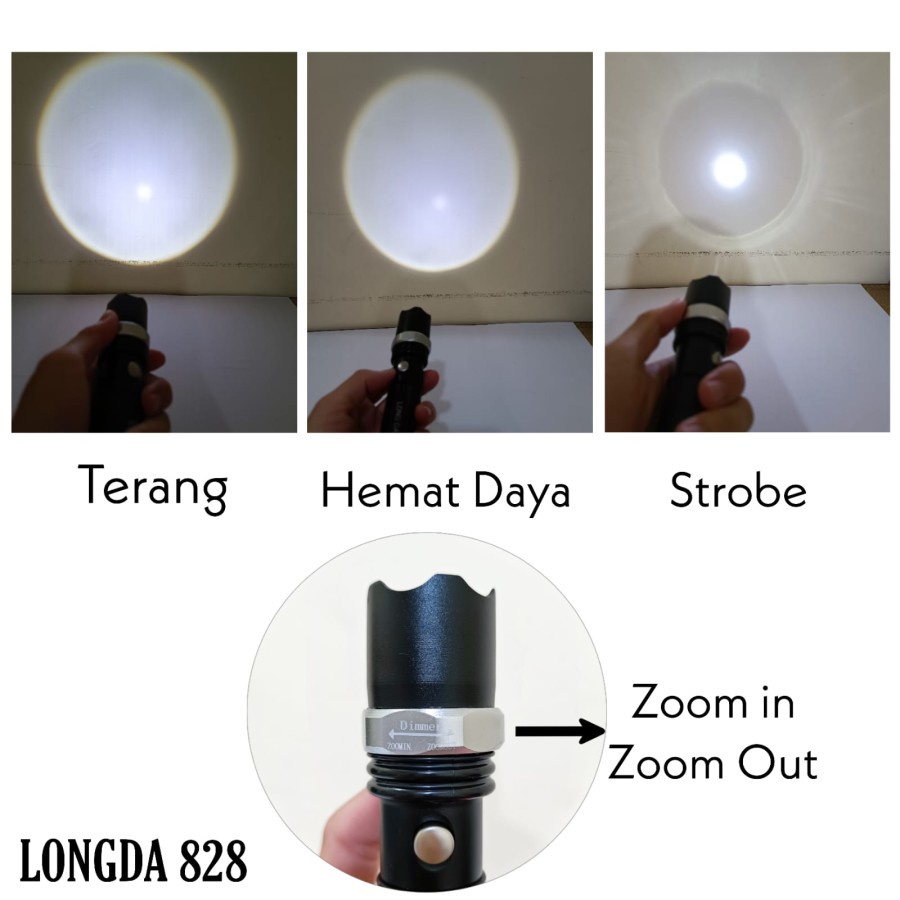 SENTER POLICE SENTER LALIN SENTER SWATT SENTER LED TANGAN LONGDA 828