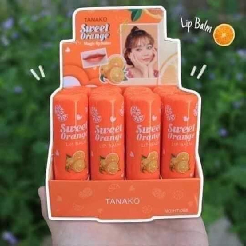 INSTANT GRATIS ONGKIR 6 VARIAN LENGKAP WARNA COD MEDAN TERMURAH BEST SELLER [ ECER ] TANAKO PEACH SODA &amp; SWEET ORANGE LIPBALM