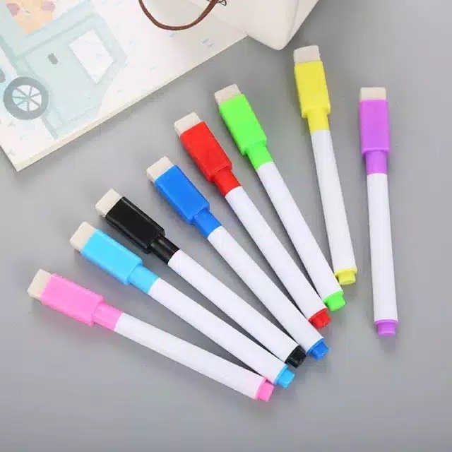 

Spidol Wipe Clean Tanpa Magnet / Spidol Mini Warna Warni dengan Penghapus / Spidol Kecil Erasible Bisa Dihapus
