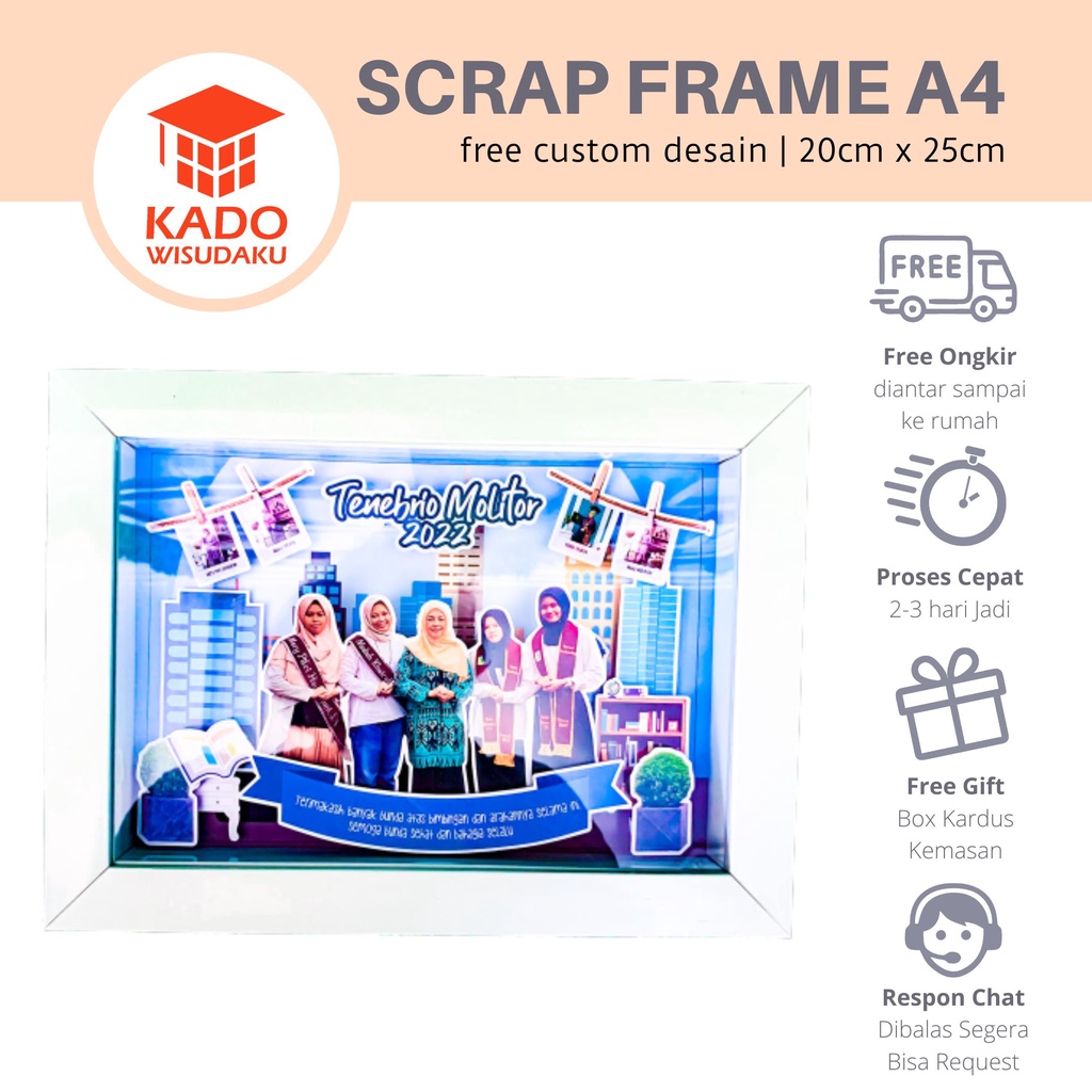 Scrapframe A4 Polaroid Kado Kenang-kenangan Dosen